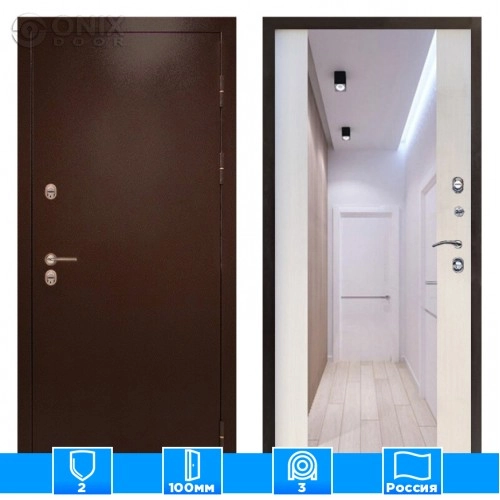 Входная дверь Престиж 125060 Зеркало лиственница