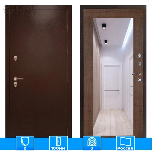 Входная дверь Престиж 125062 Зеркало триумф дуб