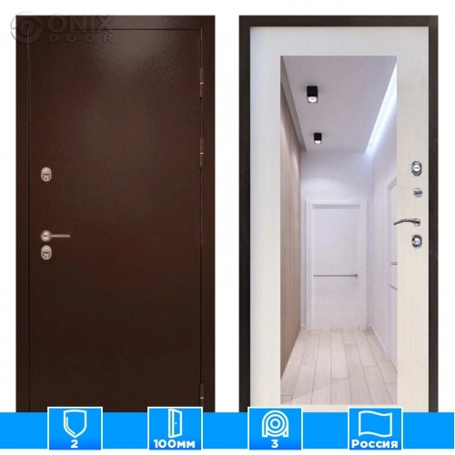 Входная дверь Престиж 125063 Зеркало триумф лиственница