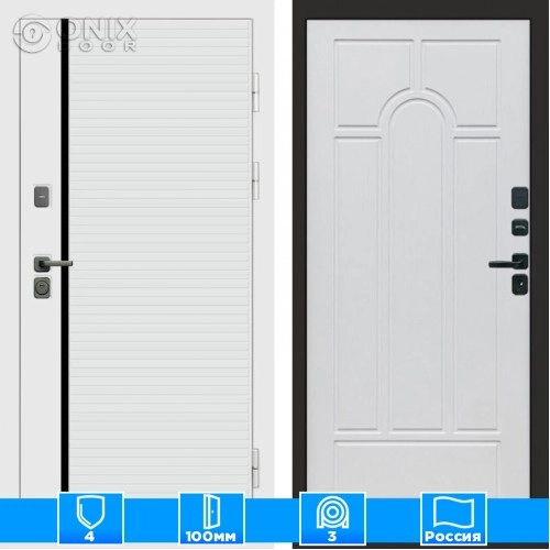 Входная дверь Престиж 125065 Арка белое дерево