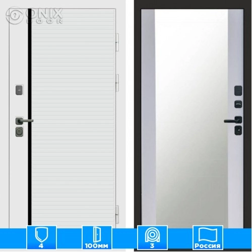 Входная дверь Престиж 125121 Зеркало белый софт