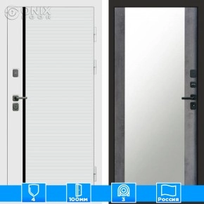 Входная дверь Престиж 125122 Зеркало бетон темный