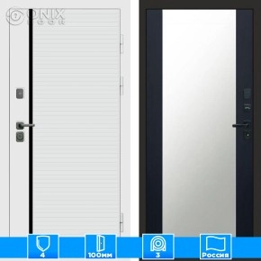 Входная дверь Престиж 125123 Зеркало черный кварц+тонировка