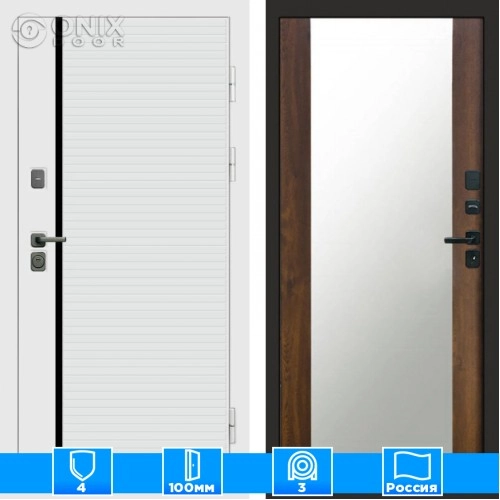 Входная дверь Престиж 125124 Зеркало дуб