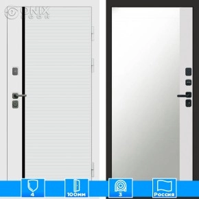 Входная дверь Престиж 125125 Зеркало фацет белый софт