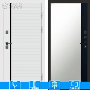 Входная дверь Престиж 125126 Зеркало фацет черный кварц