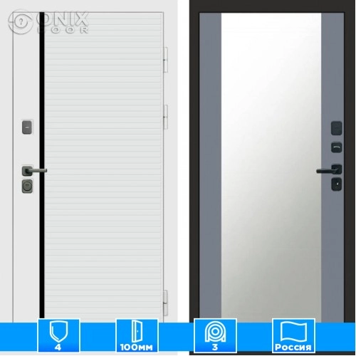 Входная дверь Престиж 125128 Зеркало грей софт