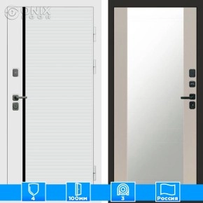 Входная дверь Престиж 125130 Зеркало слоновая кость