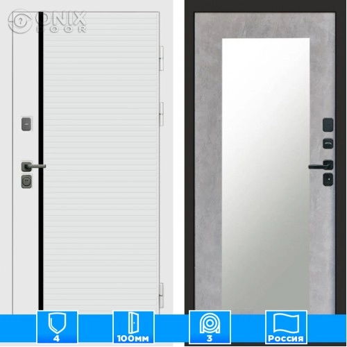 Входная дверь Престиж 125132 Зеркало триумф бетон светлый