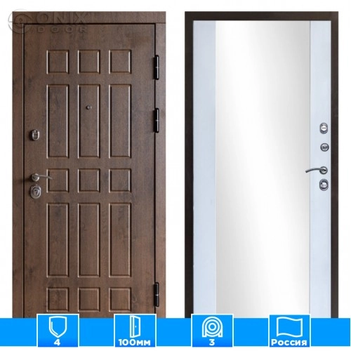 Входная дверь Престиж 125162 Зеркало белый софт