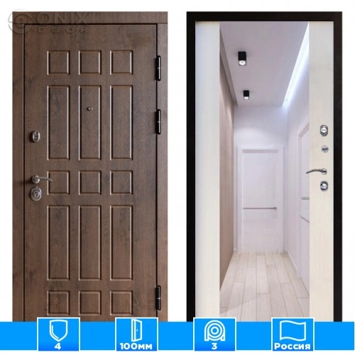 Входная дверь Престиж 125165 Зеркало лиственница