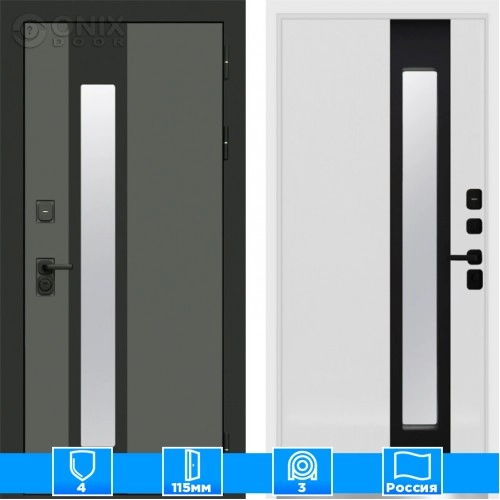 Входная дверь Престиж 125171 Графит Белый софт Белый короб изнутри