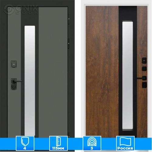 Входная дверь Престиж 125174 Графит Дуб Белый короб изнутри