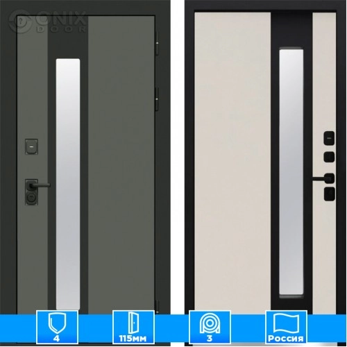 Входная дверь Престиж 125180 Графит Слоновая кость