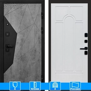 Входная дверь Престиж 125185 бетон Арка белое дерево