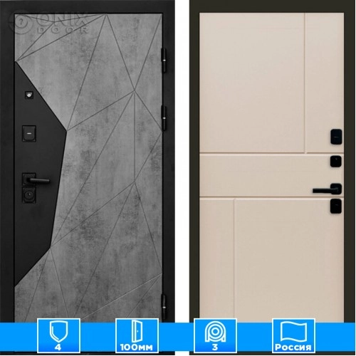 Входная дверь Престиж 125196 бетон слоновая кость