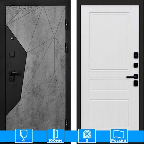 Входная дверь Престиж 125202 бетон белое дерево