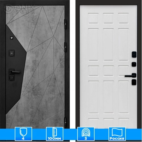 Входная дверь Престиж 125237 бетон белое дерево