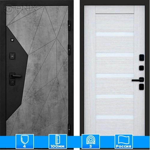 Входная дверь Престиж 125240 бетон Царга лиственница