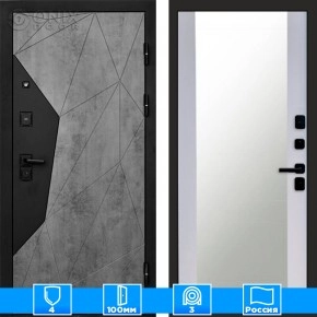 Входная дверь Престиж 125242 бетон Зеркало белый софт