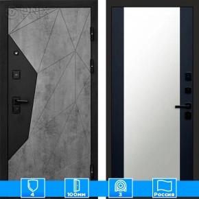 Входная дверь Престиж 125244 бетон Зеркало черный кварц+тонировка