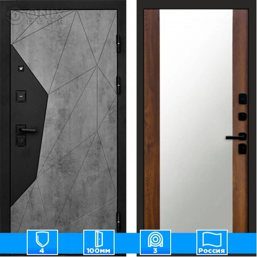 Входная дверь Престиж 125245 бетон Зеркало дуб