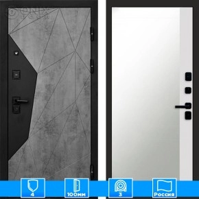 Входная дверь Престиж 125246 бетон Зеркало фацет белый софт