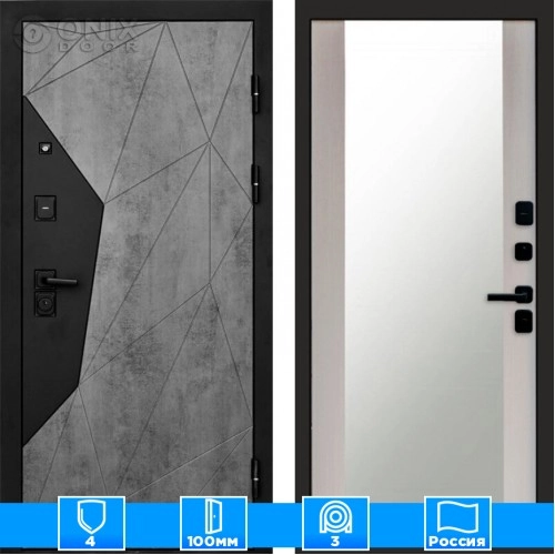 Входная дверь Престиж 125250 бетон Зеркало лиственница