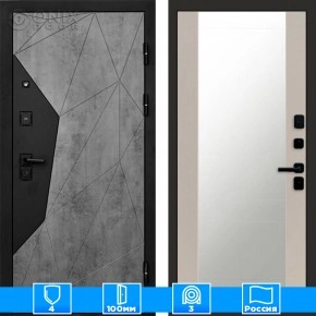 Входная дверь Престиж 125251 бетон Зеркало слоновая кость