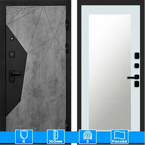 Входная дверь Престиж 125252 бетон Зеркало триумф белый софт