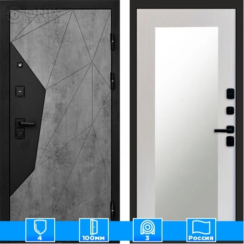 Входная дверь Престиж 125255 бетон Зеркало триумф лиственница