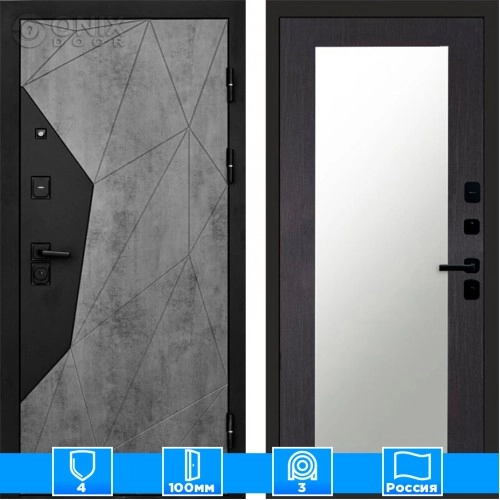 Входная дверь Престиж 125256 бетон Зеркало триумф венге