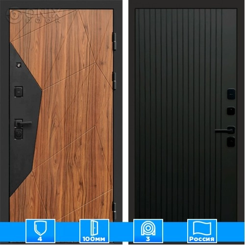 Входная дверь Престиж 125258 Flat черный кварц