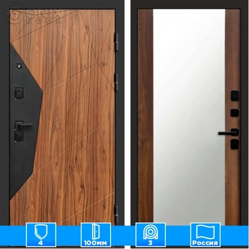 Входная дверь Престиж 125314 Зеркало дуб