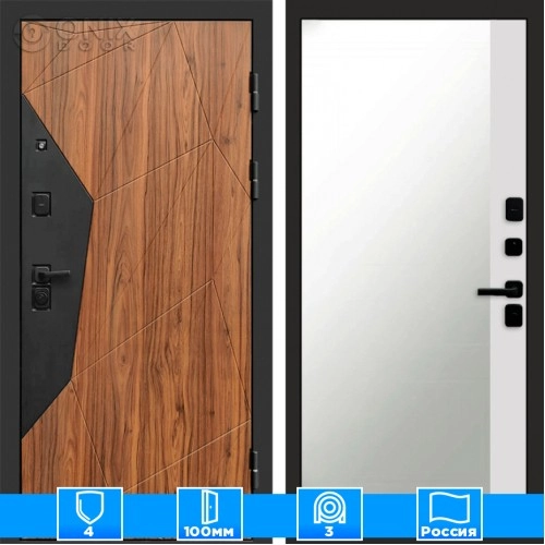 Входная дверь Престиж 125315 Зеркало фацет белый софт