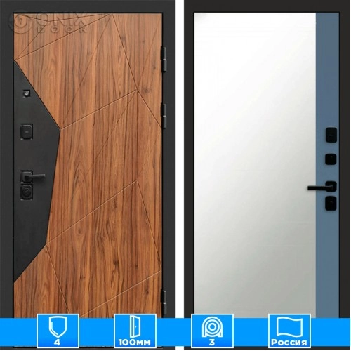 Входная дверь Престиж 125317 Зеркало фацет грей софт