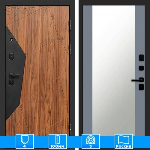 Входная дверь Престиж 125318 Зеркало грей софт