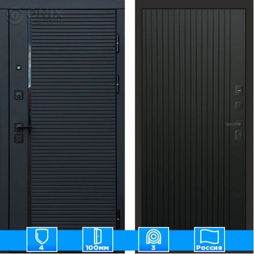 Входная дверь Престиж 125330 Flat черный кварц