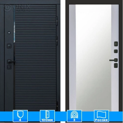 Входная дверь Престиж 125382 Зеркало белый софт