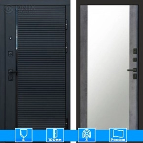 Входная дверь Престиж 125383 Зеркало бетон темный