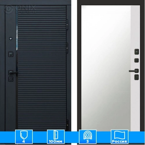 Входная дверь Престиж 125386 Зеркало фацет белый софт