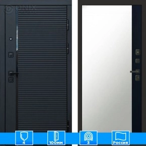 Входная дверь Престиж 125387 Зеркало фацет черный кварц