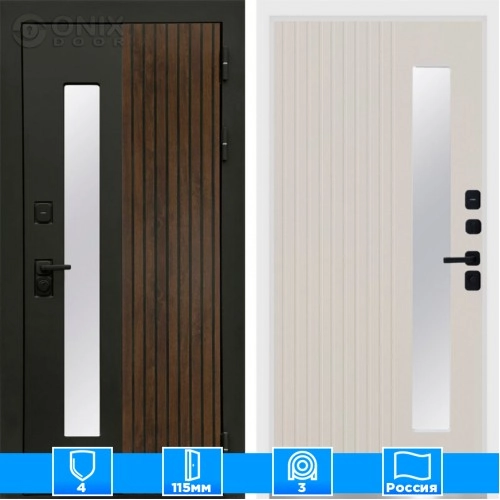 Входная дверь Престиж 125409 Слоновая кость белый короб изнутри