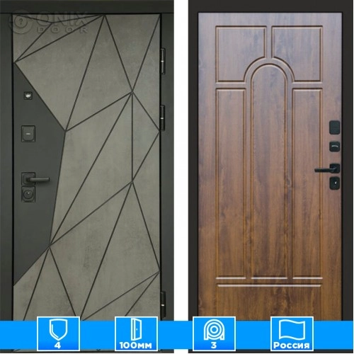 Входная дверь Престиж 125414 Бетон Арка дуб