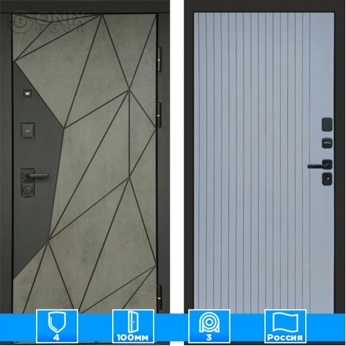 Входная дверь Престиж 125419 Бетон Flat грей софт