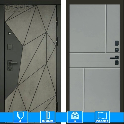 Входная дверь Престиж 125423 Бетон грей софт