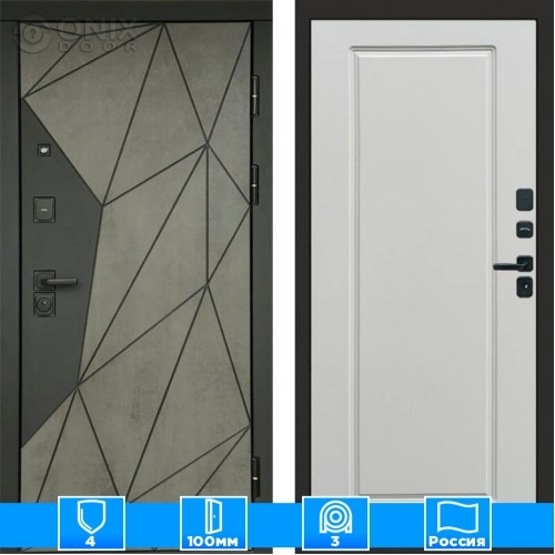 Входная дверь Престиж 125425 Бетон белый софт