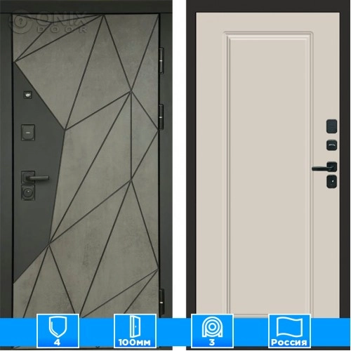 Входная дверь Престиж 125428 Бетон слоновая кость