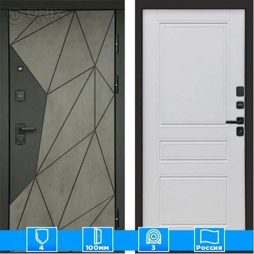 Входная дверь Престиж 125429 Бетон белый матовый