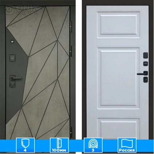 Входная дверь Престиж 125434 Бетон белый софт